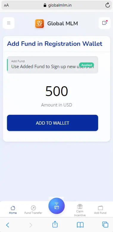 Add Fund to Wallet